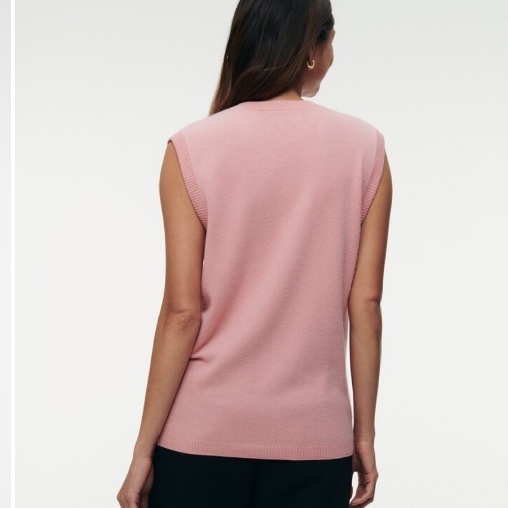 Naadam 100% Cashmere Pink Button Front Sweater Vest Small - Picture 5 of 13